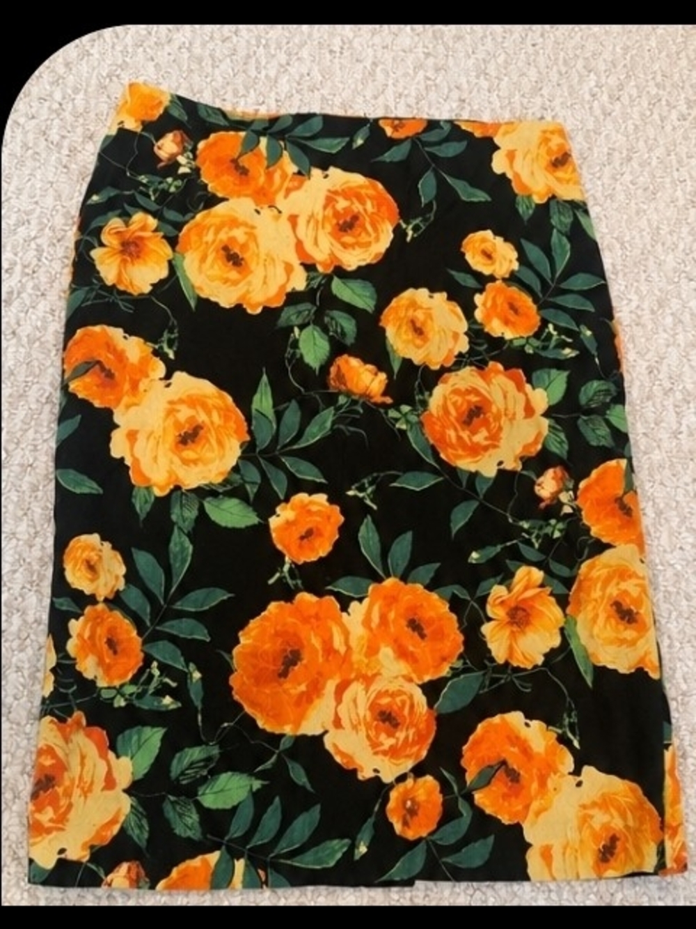 7th Avenue Design Studio Floral Pencil Skirt Women's Size 6 Black Orange Yellow - Picture 4 of 4